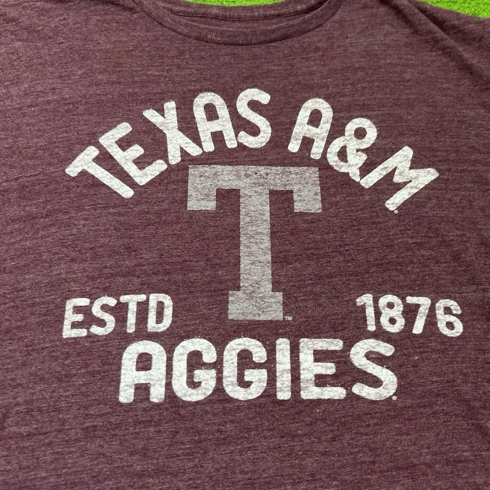 Retro‎ Texas A&M Shirt LG Adidas Aggie Football Throwback Gameday Shirt Block T